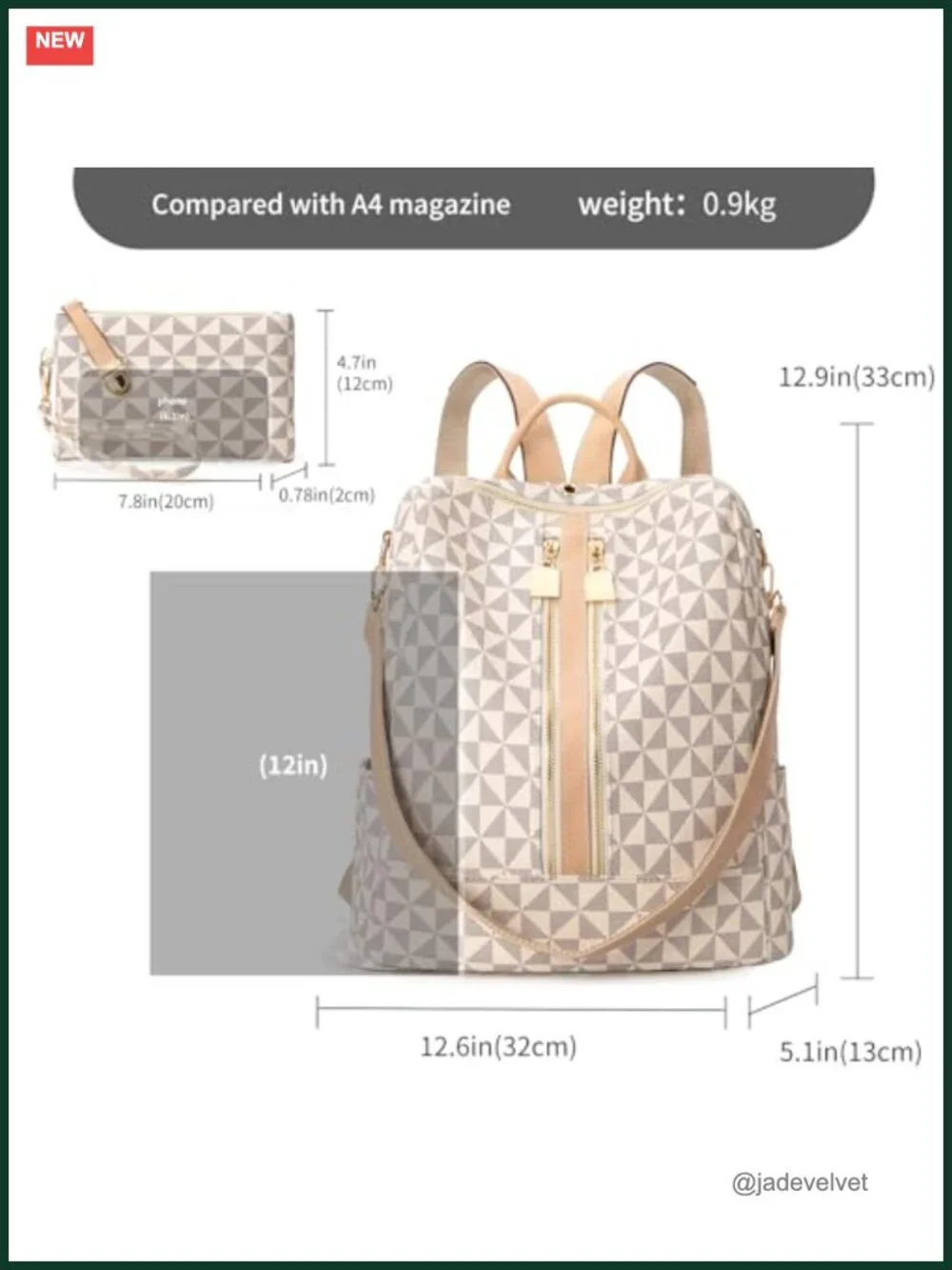 Water-Resistant PU Leather Convertible Backpack Purse